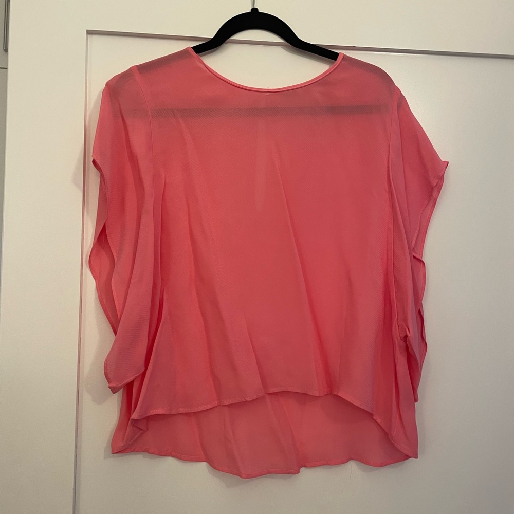 Zara Coral Sheer Blouse